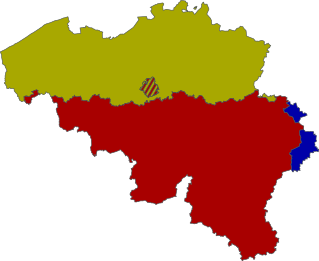 Kaart van België, verdeeld in gewesten