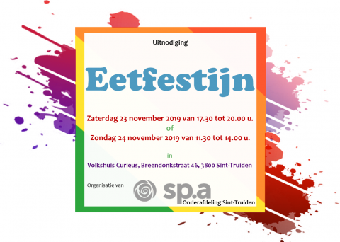 Eetfestijn - 23 en 24 november - sp.a onderafdeling Sint-Truiden